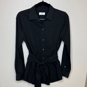 UNTUCKit Elle Black Button-Down Shirt with Tie Waist - S